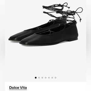 NWOTS Dolce Vita RYDER BALLET FLATS BLACK LEATHER size 9